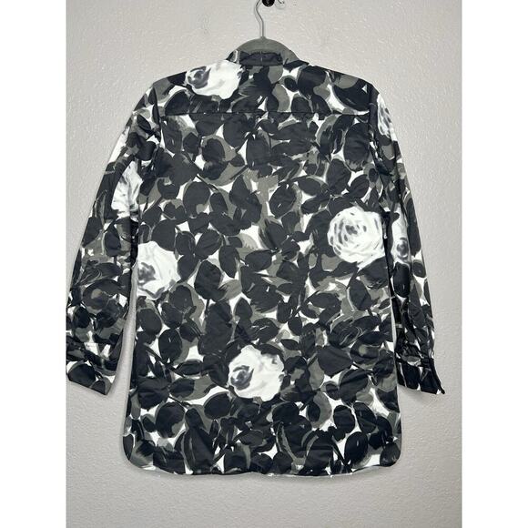 Marni Long Sleeve Shadow Floral Black White Button Up Made In Italy Size 42 US 6 - Picture 2 of 11